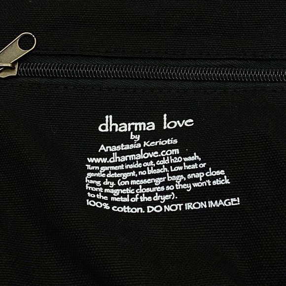 GUC dharma love by Anastasia Keriotis Vintage Bike Messenger Canvas Black Bag - Picture 8 of 8